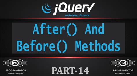 Before And After Methods In Jquery Jquery After Jquery Before