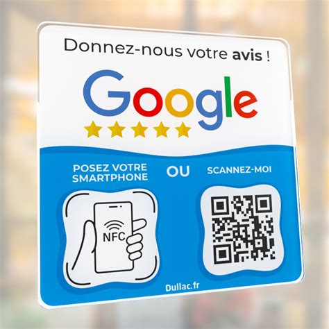 Plaque Avis Google Nfc Et QRcode