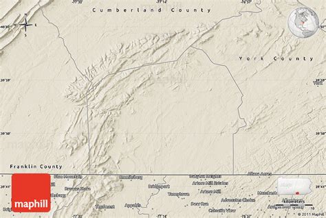 Shaded Relief Map Of Adams County