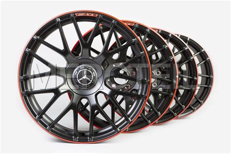 C Class C Amg Forged Rims Black Matte With Red Border R Genuine