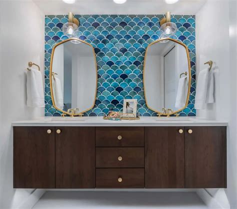 Blue Bathroom Tiles Design In Florida For