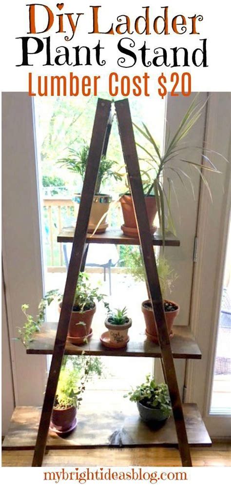 Make A Ladder Plant Stand Easy DIY Only 20 For Lumber My Bright