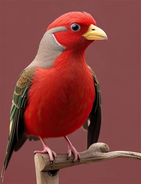 Un P Jaro Con La Cabeza Roja Y Plumas Amarillas Est Sentado En Una