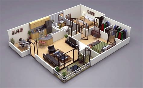 Two Bedroom House Apartment Floor Plans