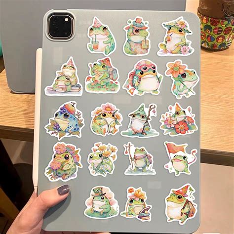 50pcs Kawaii Frog Stickers Cute Fat Animal Decal Juice Frog Stickers