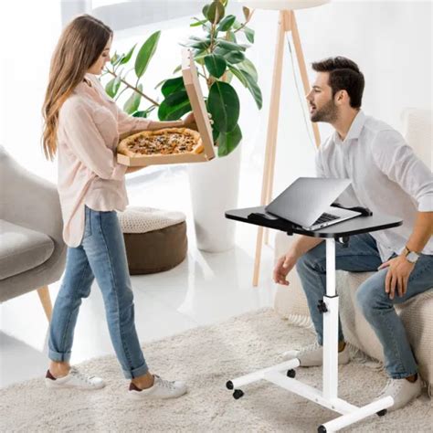 Dropship Rolling Laptop Table Portable Computer Desk Movable Table With ...