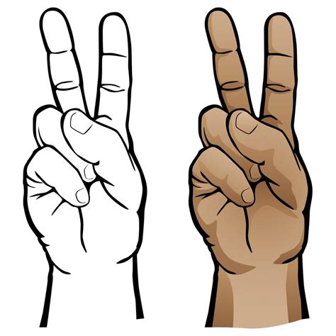 Hand Peace Sign Vector Illustration Vector Art At Vecteezy