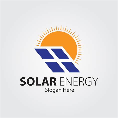 Plantilla De Diseño De Logotipo De Energía Solar Vector Premium