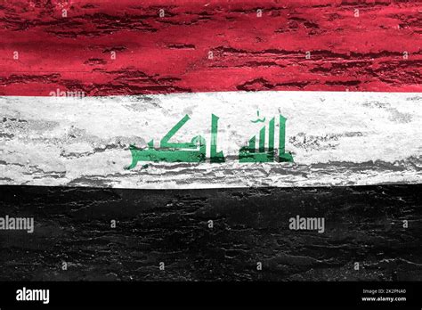 D Illustration Of A Iraq Flag Realistic Waving Fabric Flag Stock