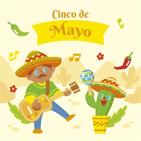 Free Vector Flat Cinco De Mayo Illustration