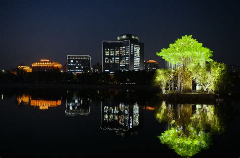 通惠河畔添“御水金环”景观，云光水色中开启灯光秀高碑店市运河新浪新闻