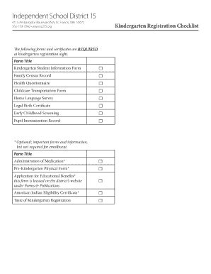 Fillable Online Stfrancis K12 Mn Enrollment Forms ISD 15 St Francis