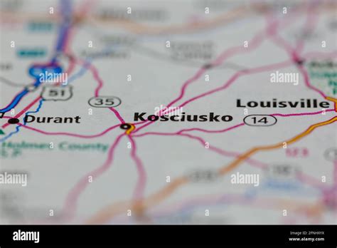 Map of kosciusko mississippi hi-res stock photography and images - Alamy