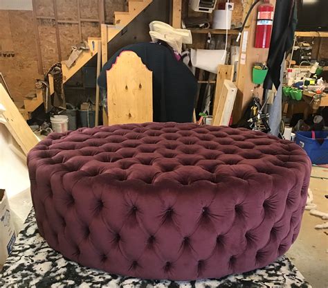 Round Tufted Ottoman Upholstered Ottoman Coffee Table Tufted Etsy