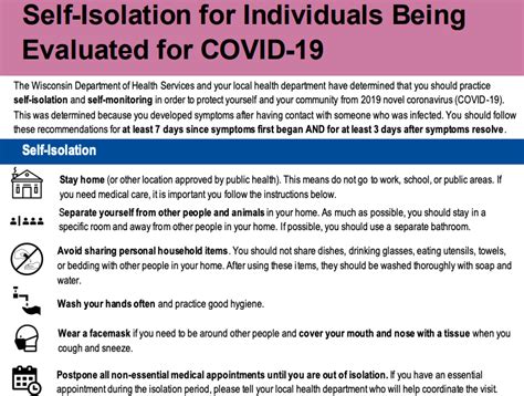 Guidance on Self-Isolation and Quarantine - Covid-19 Guide