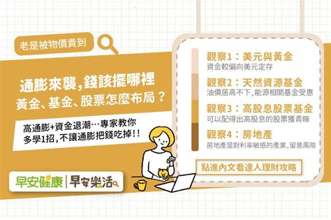 通膨來襲，錢該擺哪裡？黃金、基金、股票怎麼布局？多學1招戰勝市場波動