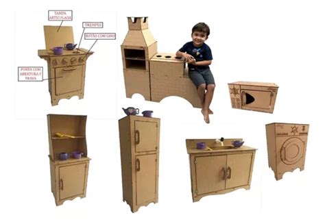 Cozinha Infantil Menina Grande Brinquedo Mdf Desmontado Kit Frete Gr Tis