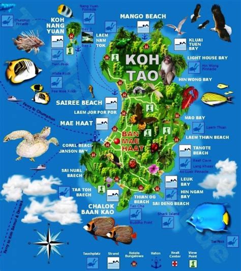 Carte Touristique Koh Tao Thailand Tag