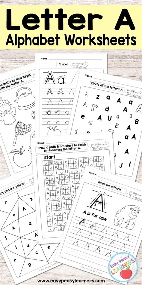 Letter A Worksheets - Alphabet Series - Easy Peasy Learners