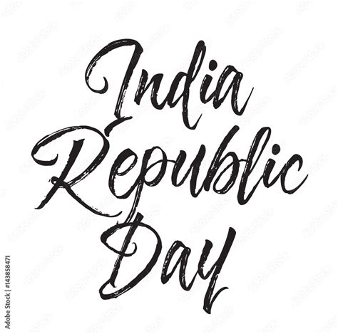 India Republic Day Text Design Vector Calligraphy Typography Poster