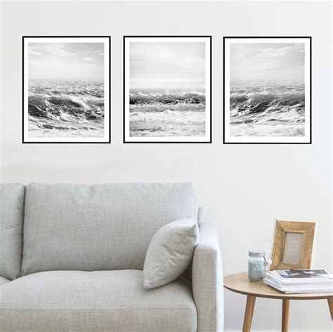 Ocean Wall Art 3 Piece Bedroom Set Coastal Prints Waves Art | Etsy