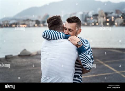 Man Couple Hug Homosexual Guy Men Pairs Hugging Hugs Gay Homosexuals Lgbt Stock Photo