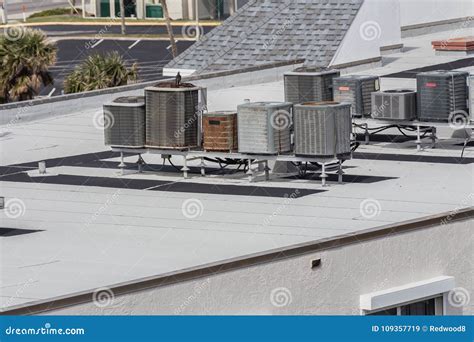 Rows Of Rooftop Air Conditioning Units Editorial Stock Image Image Of