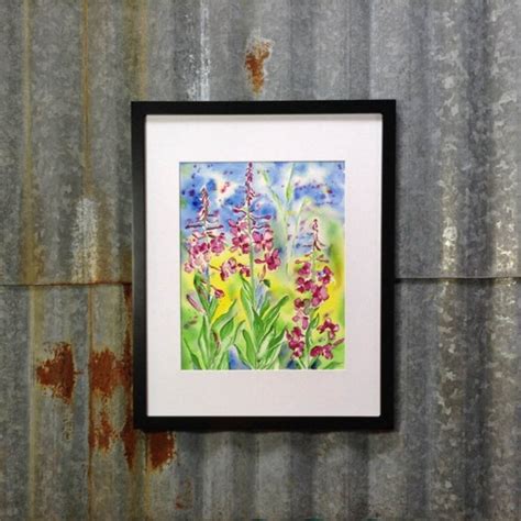 Fireweed Alaska Wildflowers Kodiak Watercolor Art Print Etsy