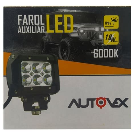 Farol Milha 6 Led 18w Quadrado 12v 24v Off RoadVX550113 GTS Parts As