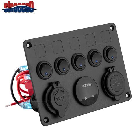 Gang V V Inline Fuse Box Led Switch Panel Dual Usb Car Boat Truck