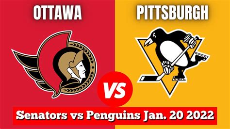 Ottawa Senators Vs Pittsburgh Penguins Live Nhl Play By Play Chat