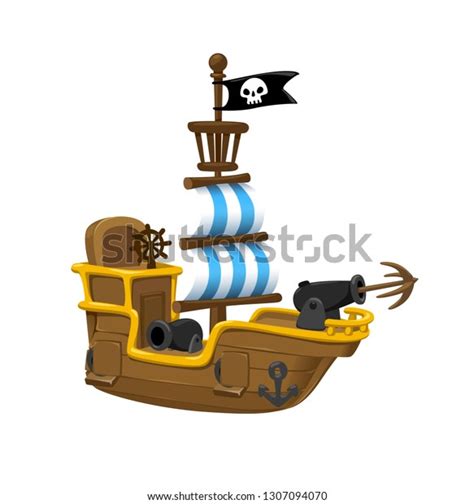 Vector Set Toy Pirate Wooden Ship Stock Vector Royalty Free