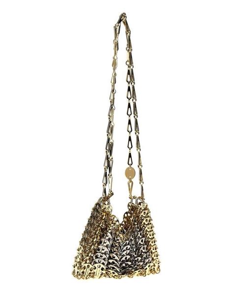 Rabanne Iconic Nano Shoulder Bag In Metallic Lyst