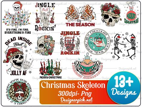 Christmas Skeleton Png Best Quality Design Bundle