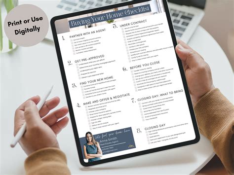 Real Estate Home Buyer's Checklist Real Estate Marketing - Etsy