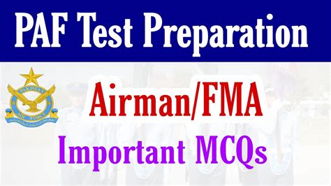 Paf Airman Test Preparation Paf Fma Test Important Mcqs Youtube