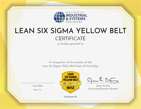 Lean Six Sigma Yellow Belt • Institute Of Industrial And Systems