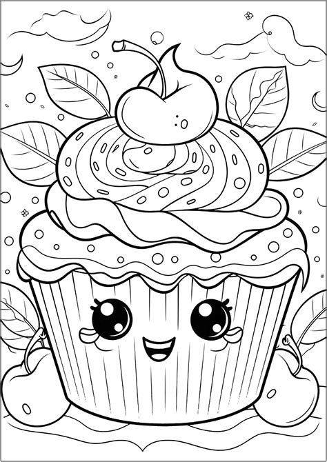 Cupcake Mignon Cupcakes Et Gateaux Coloriages Faciles Pour Enfants