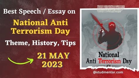 Speech On National Anti Terrorism Day 21 May 2023