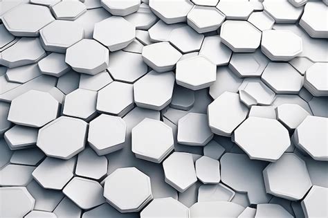 Premium Photo 3D Futuristic Honeycomb Mosaic White Background