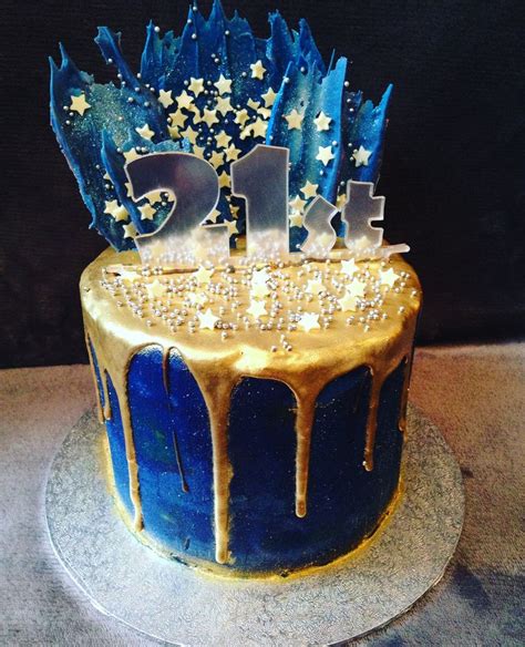 St Birthday Galaxy Drip Cake Drip Cakes Cake Decorating Cake