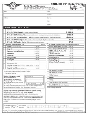 Fillable Online 701 Price Quick Order Form 3 21 Fax Email Print PdfFiller