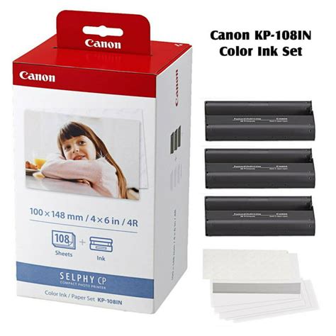 Canon Selphy Cp1300 Color Ink Paper Set Kp 108in 108 4x6 Sheets With 3 Toners