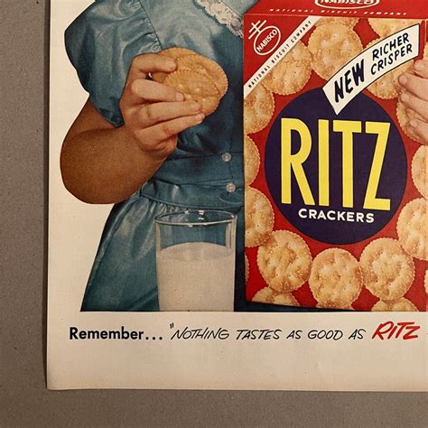 1953 Ritz Crackers Vintage Advertisement Print Ad Advertising Art