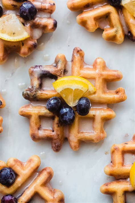 Lemon Blueberry Waffles With Glaze Recipe Little Spice Jar