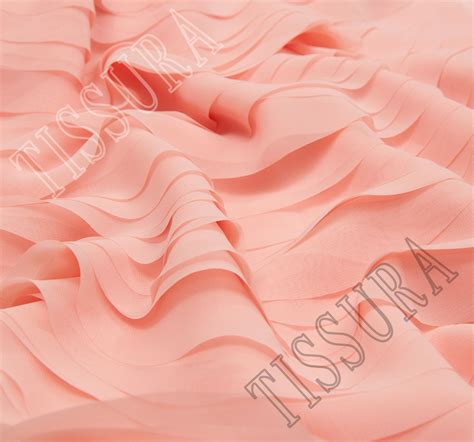 Pink Ruffled Chiffon Fabric Exclusive Fabrics From Switzerland By