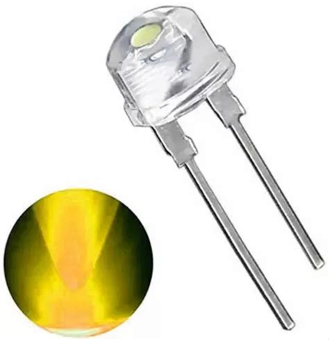 Round Yellow Led 8mm 3v Dc 2 Pin Yellow Light Electronic Hobby Kit