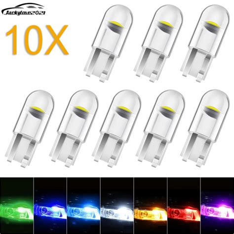 10Pcs W5W LED T10 đèn xe ô tô COB thủy tinh trong suốt Phổ Tự Động đèn