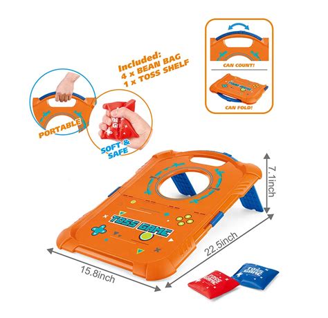 Classic Bean Bag Toss Game Backyard Party Outdoor Toys High Quality Plastic Folding Cornhole