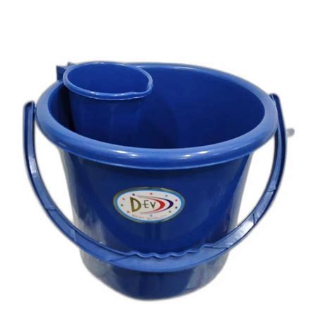 Litre Blue Plastic Bucket Set For Household Size Inch H At